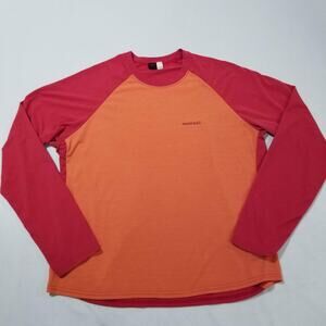 Montbell Shirt Womens XL Baselayer Long Sleeve Hiking Made in Japan Orange Pink